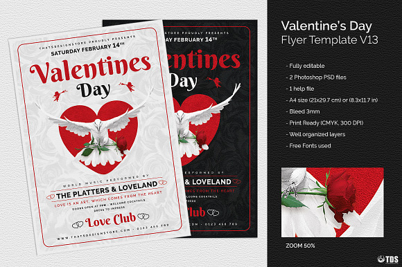 Valentines Day Flyer Template V13 in Flyer Templates - product preview 1