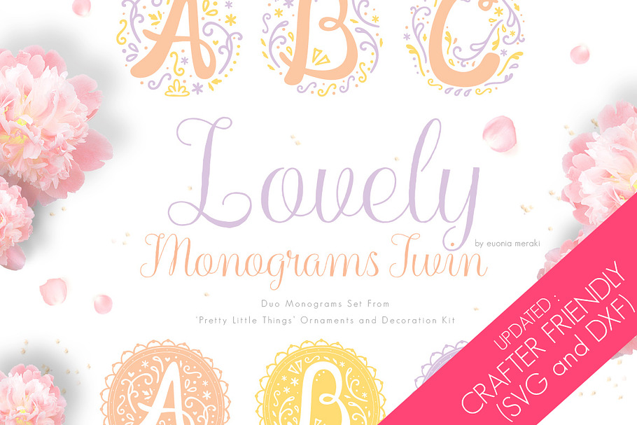 Lovely Monograms Twin + Graphics