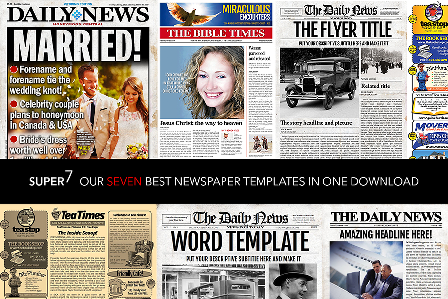 7 Newspaper Style Templates in Flyer Templates - product preview 8