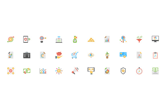 100 Flat Market and Economics Icons  in Graphics - product preview 2