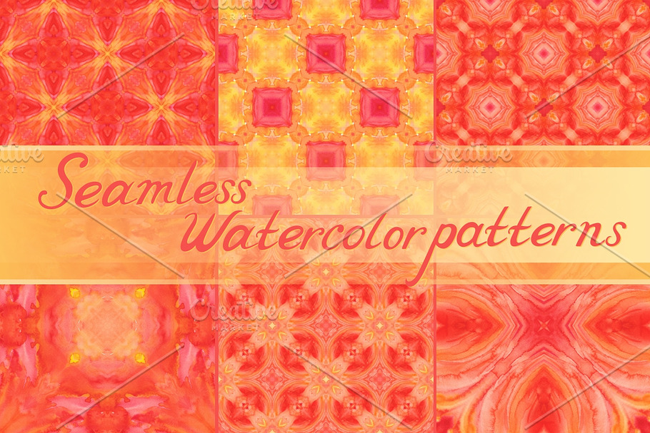20 Seamless watercolor ornaments in Textures - product preview 8
