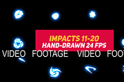 2d Impacts Cartoon FX Pack 4K 10 Shape Elements and Liquid Elements. Drag and drop, easily change colors. Pre-rendered with alpha channel with 4K resolution.