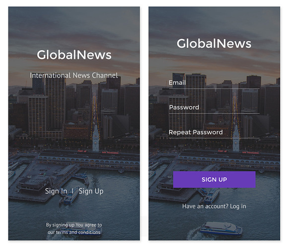 GlobalNews - News & Media PSD APP in UI Kits and Libraries - product preview 1