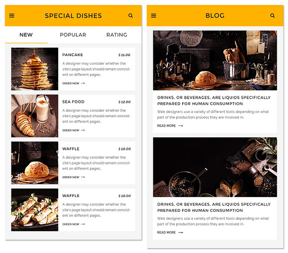 Delish - Creative Restaurant PSD APP in UI Kits and Libraries - product preview 2