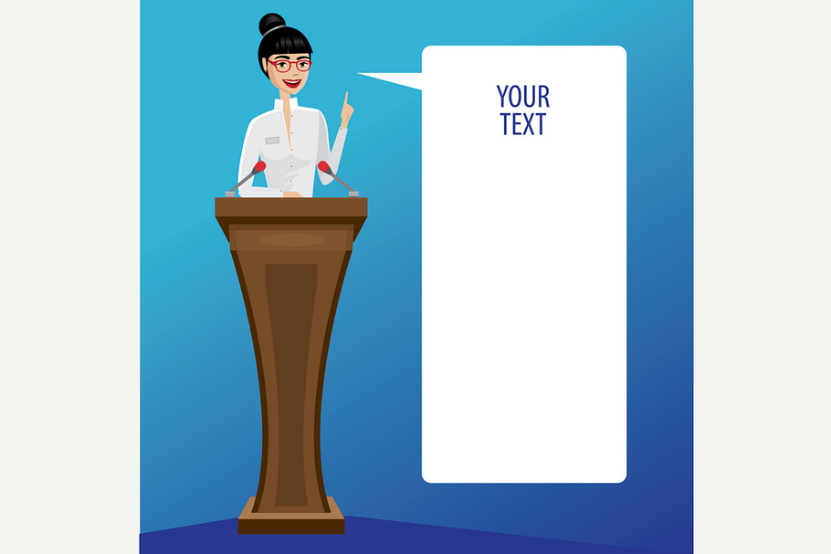 Business woman public speaker in Illustrations - product preview 8