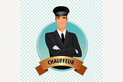 Round icon with chauffeur
