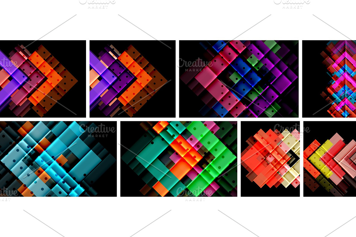 Set of abstract geometric backgrounds in Textures - product preview 8