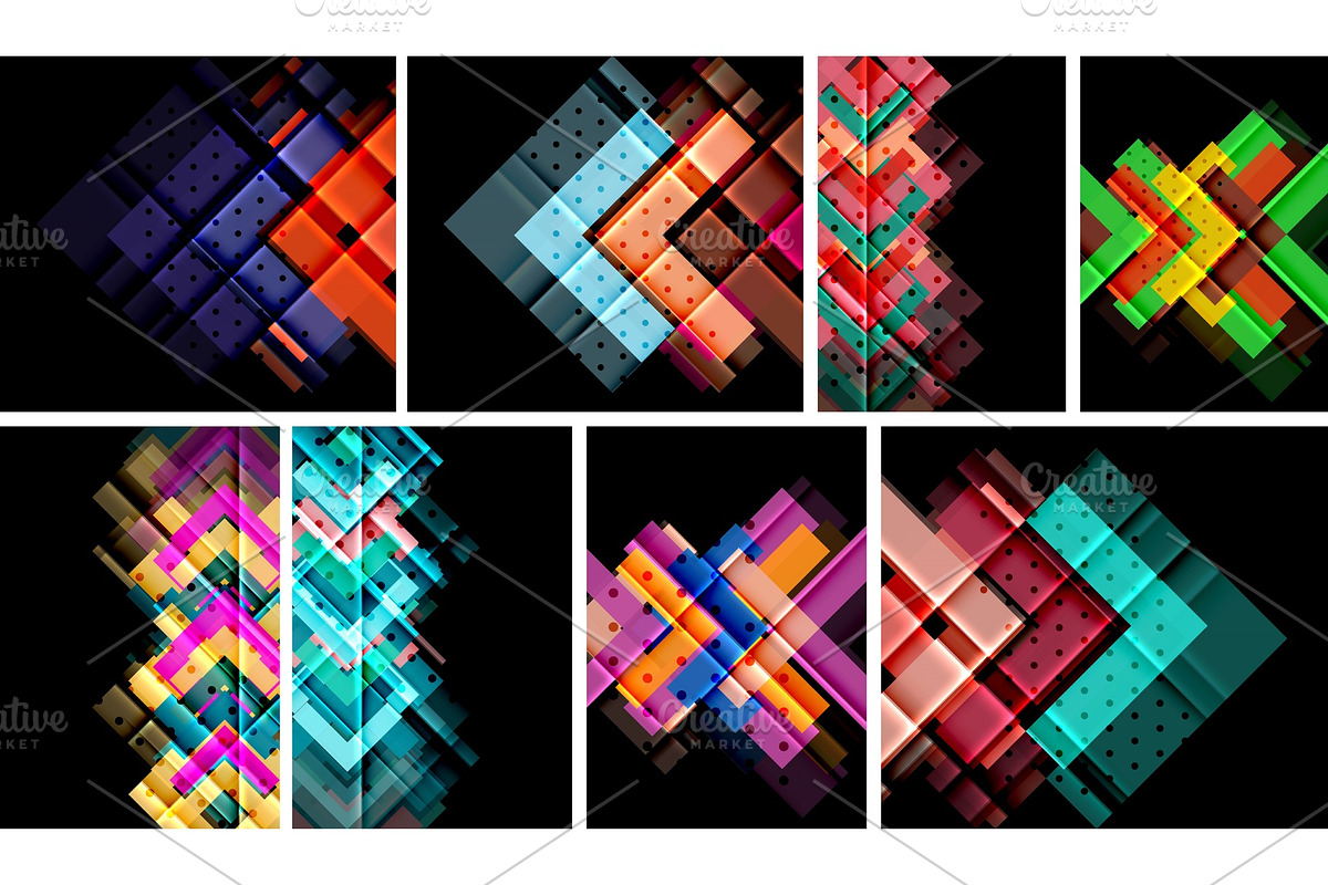 Set of abstract geometric backgrounds in Textures - product preview 8