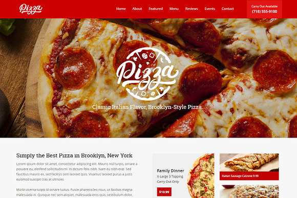 Pizza Restaurant Joomla Landing Page in Landing Page Templates - product preview 1