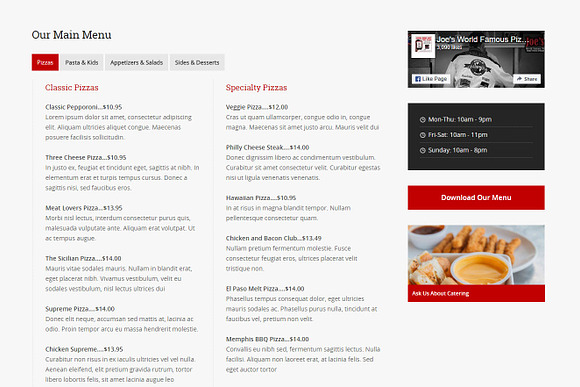 Pizza Restaurant Joomla Landing Page in Landing Page Templates - product preview 3