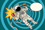 Pop art astronaut street food