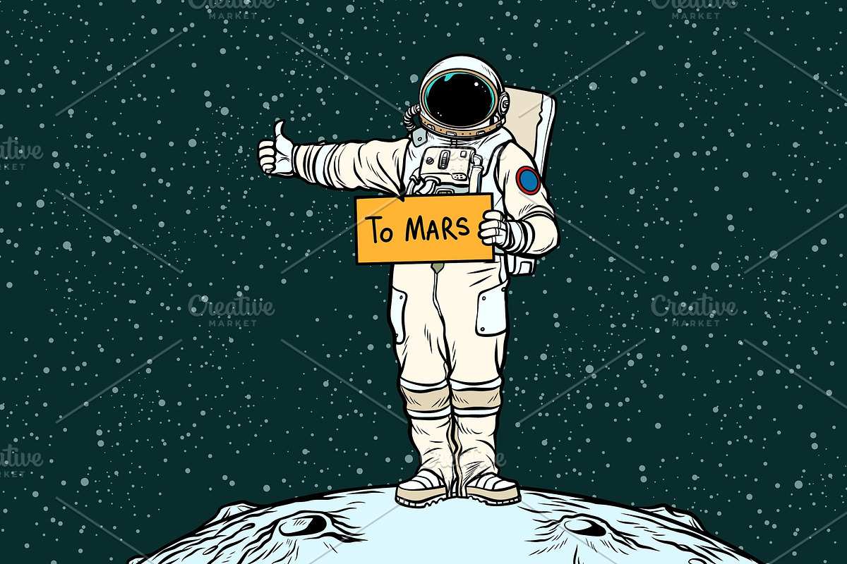 Astronaut hitch rides on Mars in Illustrations - product preview 8