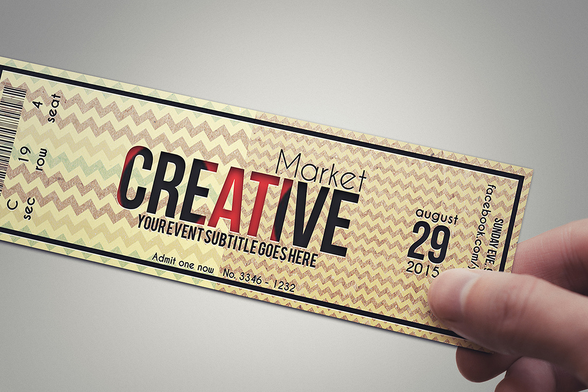 Multipurpose retro ticket 02 in Card Templates - product preview 8