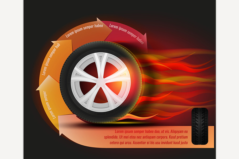 Tire Banner Image in Illustrations - product preview 8