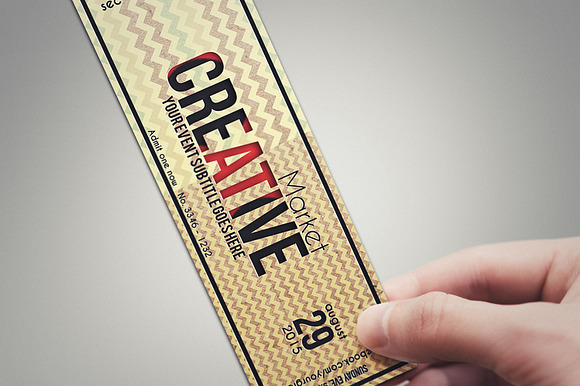 Multipurpose retro ticket 02 in Card Templates - product preview 4