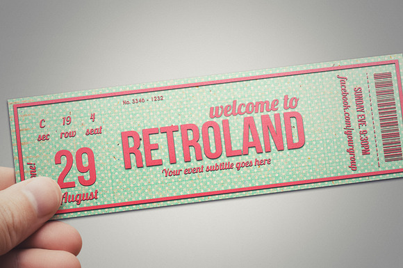 Multipurpose retro ticket 03 in Card Templates - product preview 2