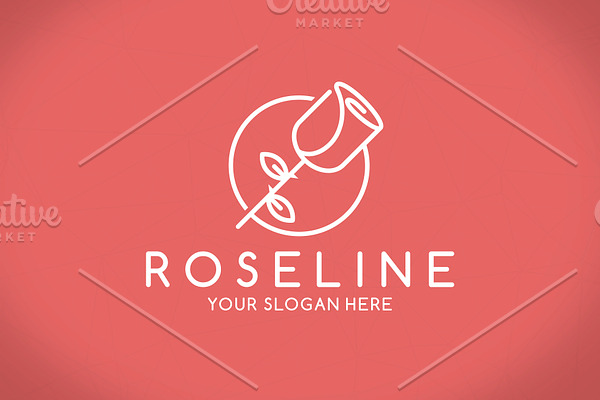 Rose Line Logo Template