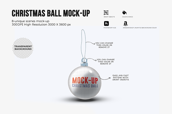 Christmas Ball Mock-up in Product Mockups - product preview 1