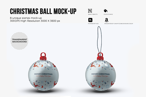 Christmas Ball Mock-up in Product Mockups - product preview 2