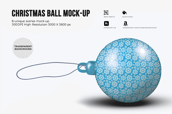 Christmas Ball Mock-up in Product Mockups - product preview 3