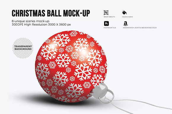 Christmas Ball Mock-up in Product Mockups - product preview 4