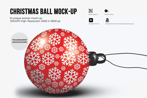 Christmas Ball Mock-up in Product Mockups - product preview 5