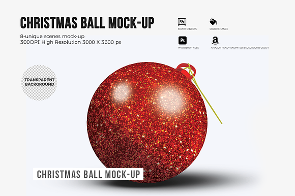 Christmas Ball Mock-up in Product Mockups - product preview 6