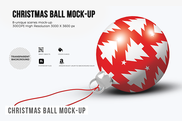 Christmas Ball Mock-up in Product Mockups - product preview 7
