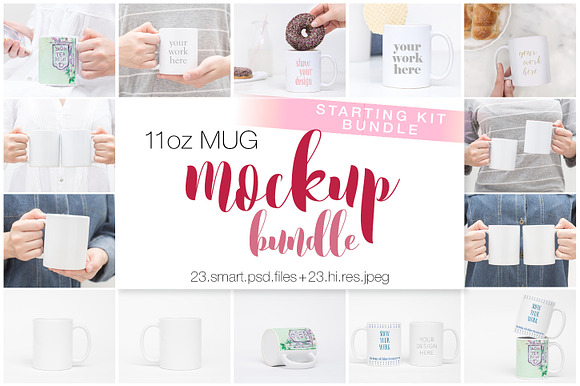 11oz Ceramic Mug Starting Kit Bundle in Product Mockups - product preview 4