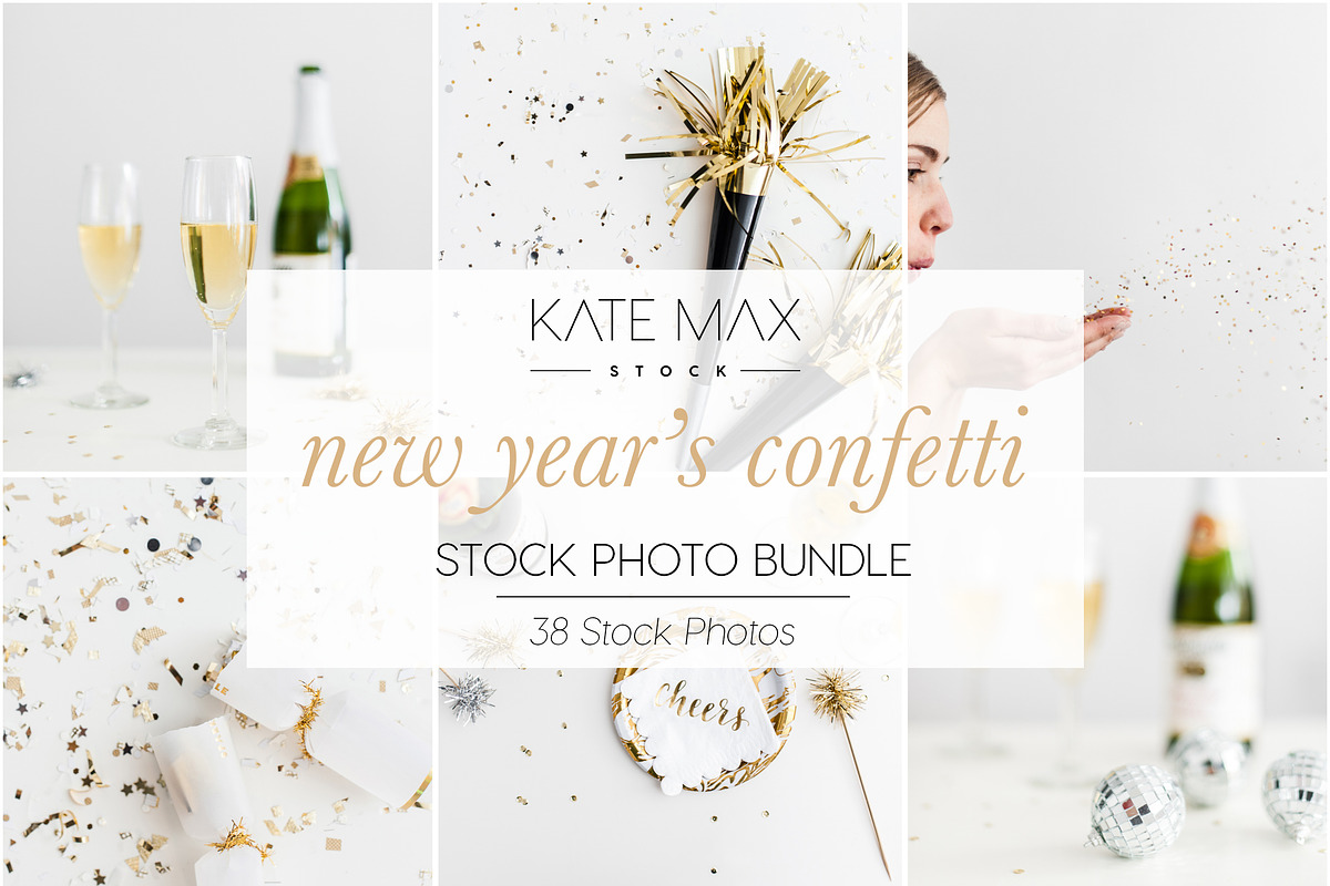 New Year's Confetti & Bubbly Bundle in Mockup Templates - product preview 8