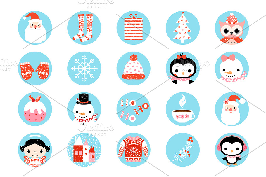 Digital Christmas collage sheet 