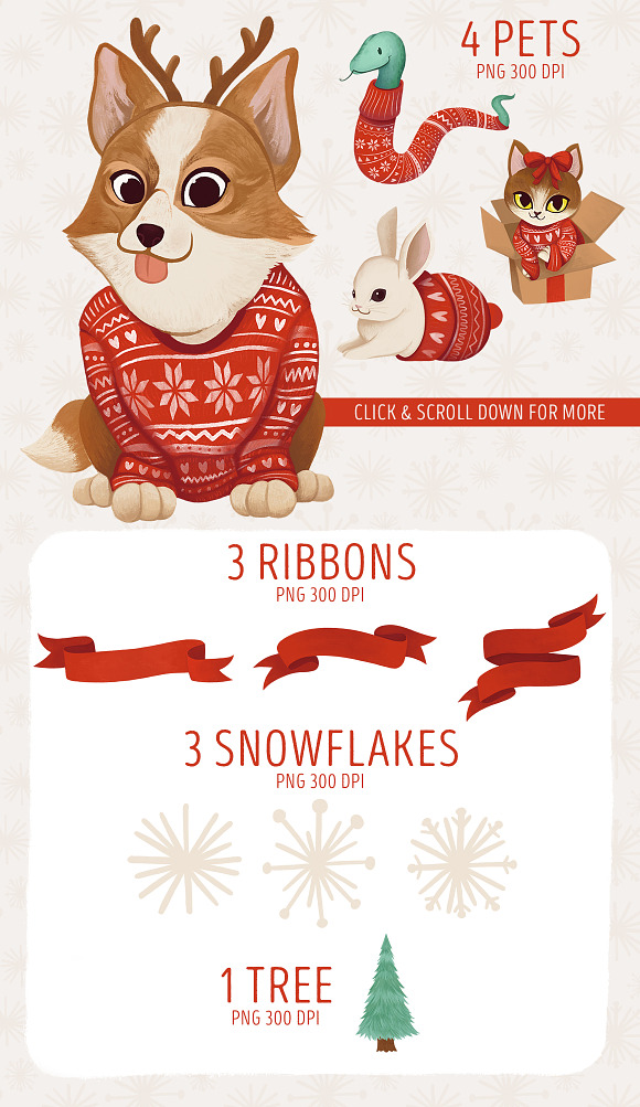 Christmas pets in Illustrations - product preview 1