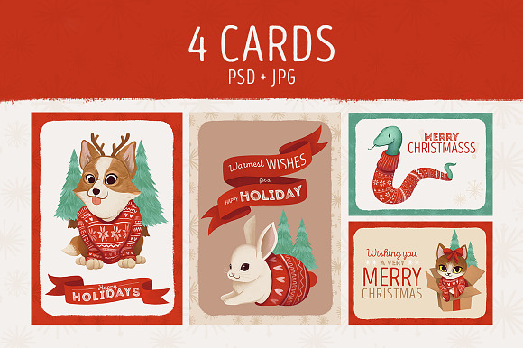 Christmas pets in Illustrations - product preview 3