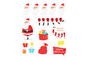 Set of Different Icons for Merry Xmas from Santa
