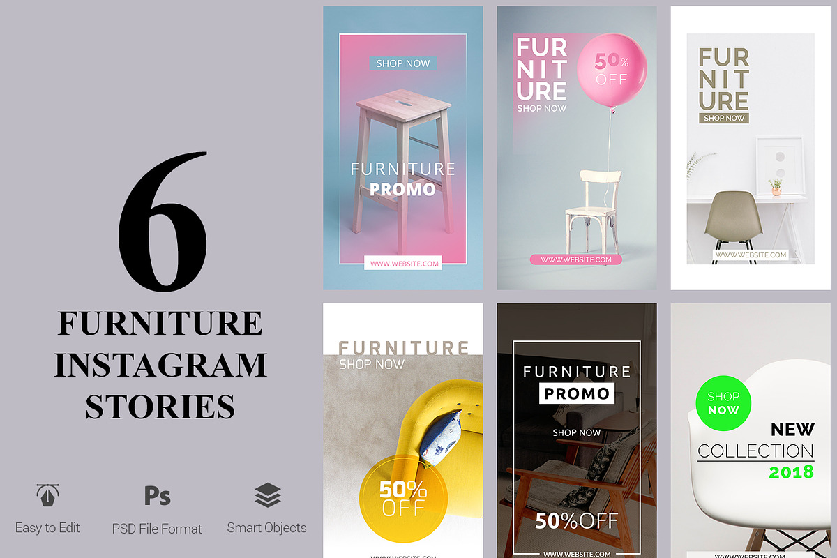 6 Furniture Instagram Stories in Instagram Templates - product preview 8