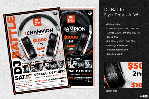 DJ Battle Flyer Template V5 in Flyer Templates - product preview 1