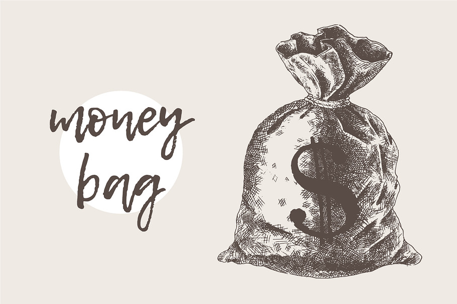 Illustration of a money bag in Illustrations - product preview 8