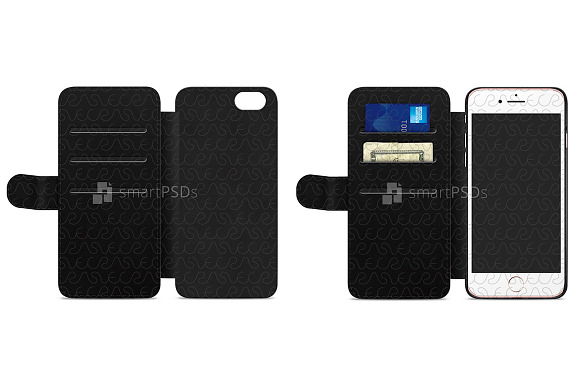 iPhone 7 2d Wallet Mobile Case in Product Mockups - product preview 1