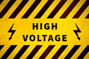 High voltage warning plate