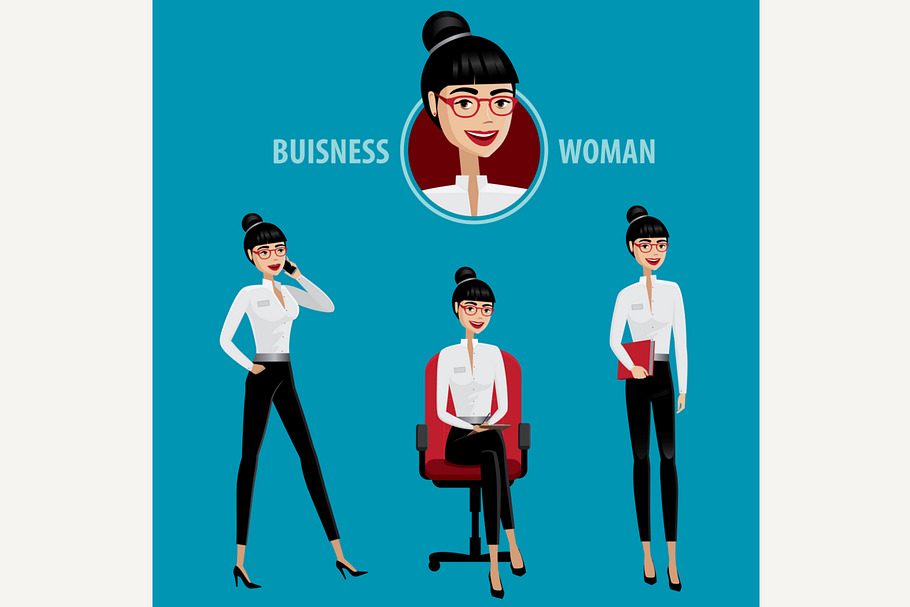 Set of business woman