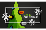 New Year Christmas tree banner, black background