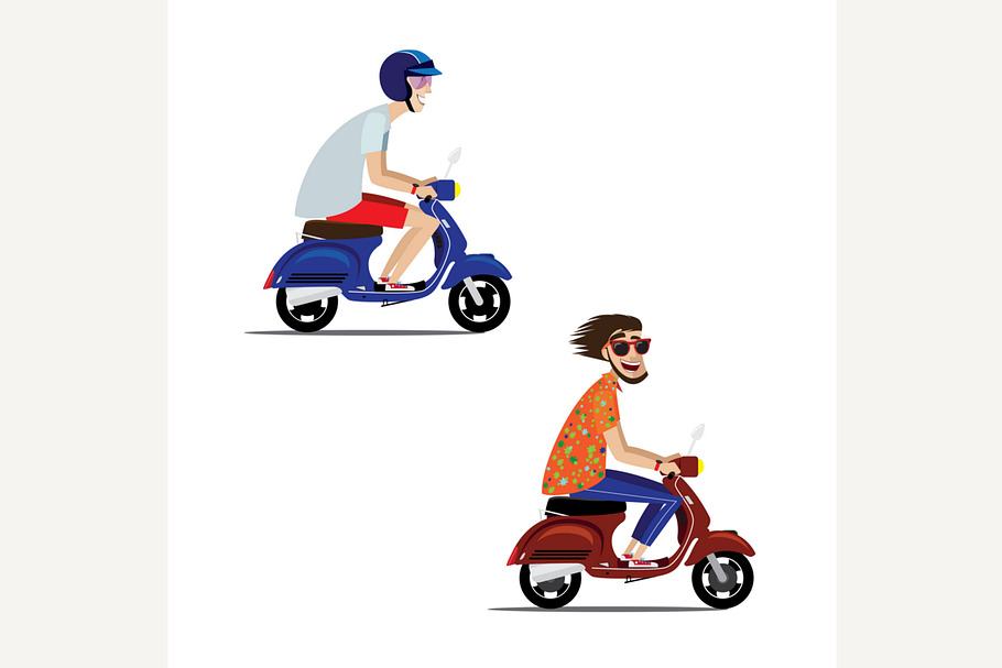 Set of motorcyclists in Objects - product preview 8