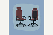 Set of isolated office chairs