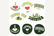 Set of summer lettering