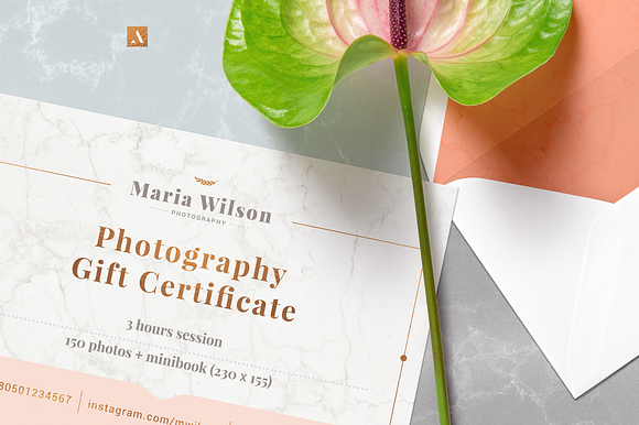 Gift certificate - Marble, Rose Gold in Card Templates - product preview 1