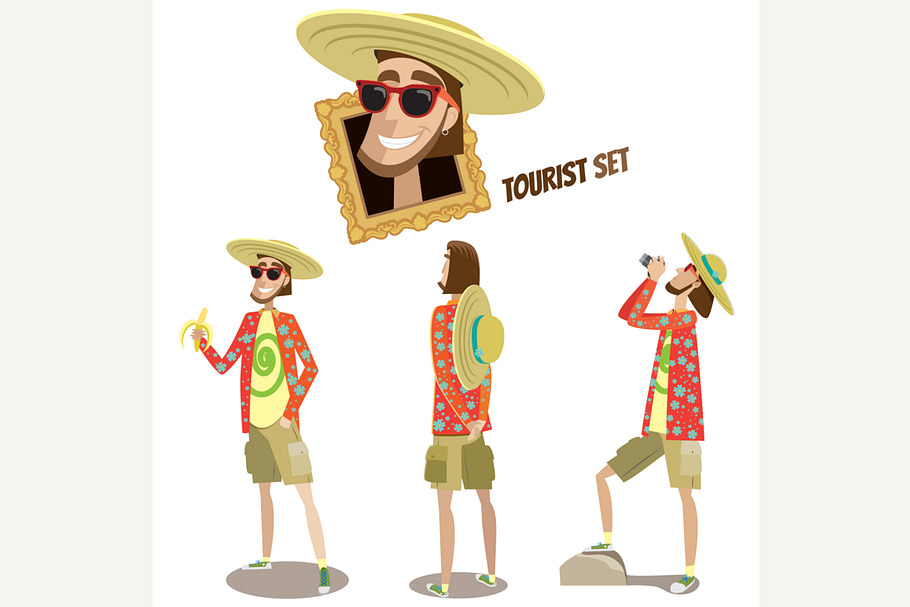 Set of tourists in Objects - product preview 8