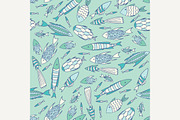 Soft blue pattern with fishes