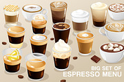 Big Set of Espresso Menu