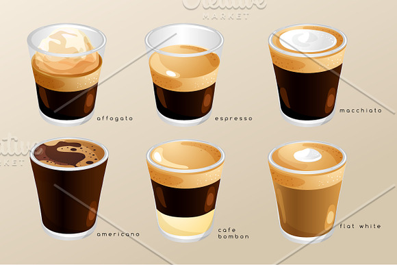 Big Set of Espresso Menu in Objects - product preview 1