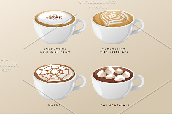 Big Set of Espresso Menu in Objects - product preview 3